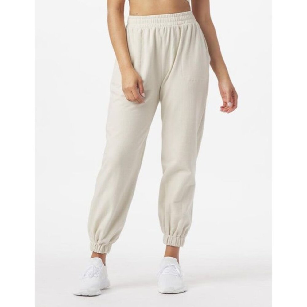 Glyder Vintage Oversized Jogger Pants Womens 2X Elastic Waist Oatmilk Athleisure